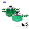 Green nonstick ceramic cooking pot pressed aluminum nonstick casserole